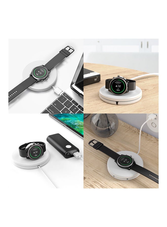 Portable Watch Charger Stand With Charging Cable For Fossil Gen 4/Gen 5 White - Image 4