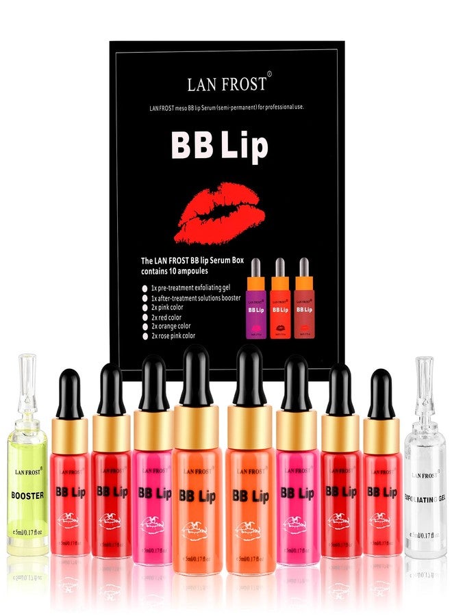TRESSON BB Lip Ampoule Serum Starter Kit,Semi-Permanent Makeup Treatment, Lips Gloss BB Lips Serum, Includes 8 Vials Care Serums Exfoliating Gel and Lip Balm - Image 1