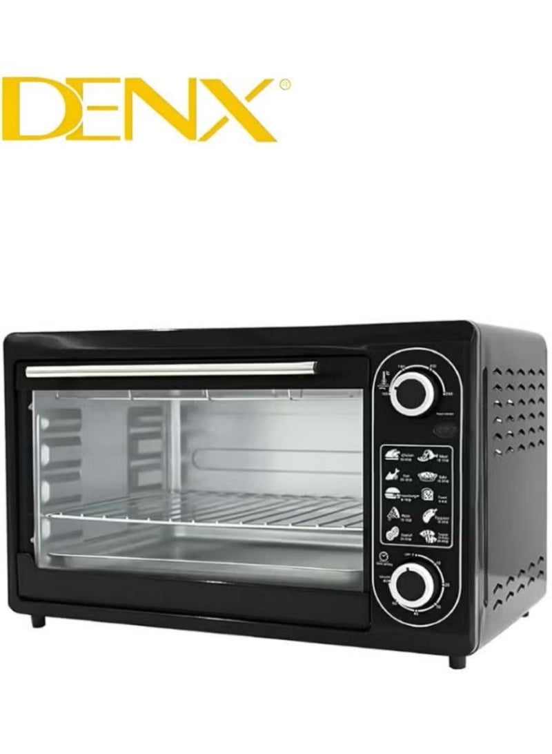 دينكس فرن 48 لتر 2000 واط قابل للتحكم في درجة الحرارة درجة مئوية ومؤقت 60 دقيقة و3 اوضاع تسخين منزلية متعددة الوظائف لخبز الكيك وشواية كهربائية بثلاث طبقات مع مصباح موقد وزجاج مقوى - Image 1
