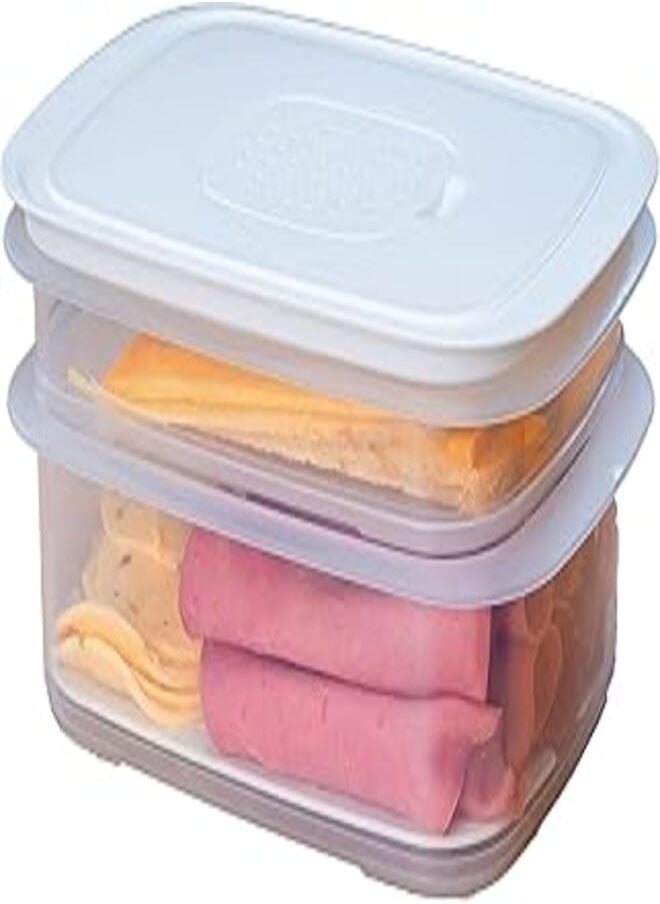 AKSA - Aksa 07/6070 Plastic Cheese Food Container Set, 1.10/2.20 Liter Capacity - Image 1