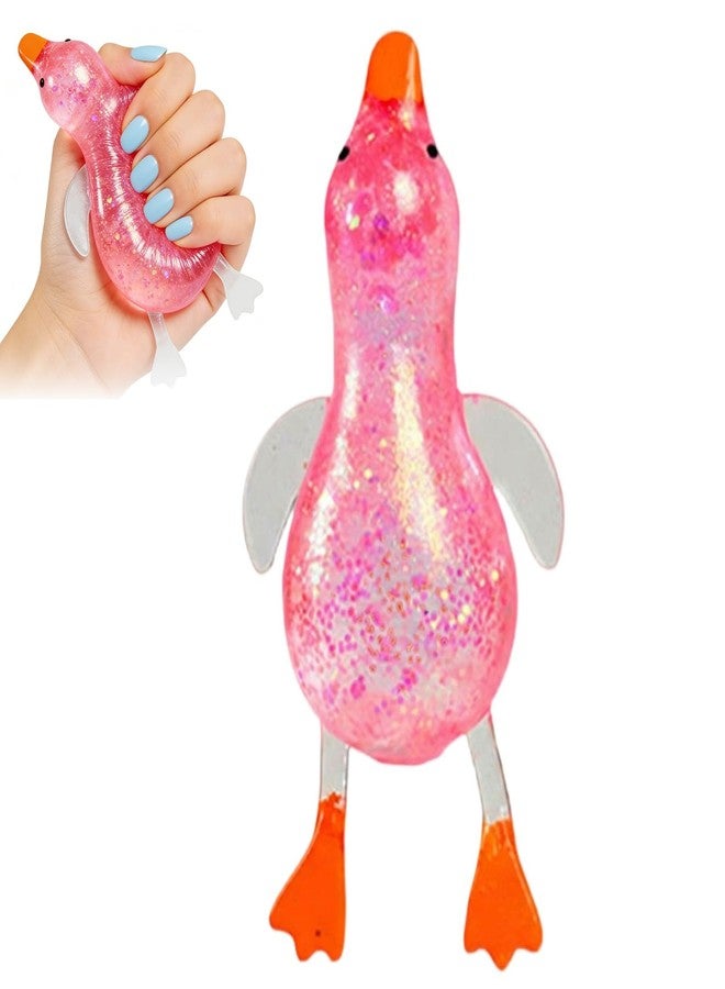 OJJ 2026 New Cute Duck Squishy Sugar Stress Ball,Soft Duck Stress Relief Sugar Ball Toys and Moldable Slow Rise Relaxing Sensory Fidget Stress for Anxiety Relief(Pink) - Image 1