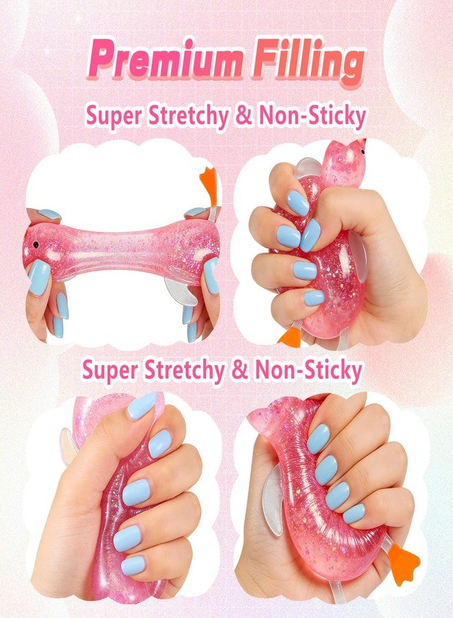OJJ 2026 New Cute Duck Squishy Sugar Stress Ball,Soft Duck Stress Relief Sugar Ball Toys and Moldable Slow Rise Relaxing Sensory Fidget Stress for Anxiety Relief(Pink) - Image 4