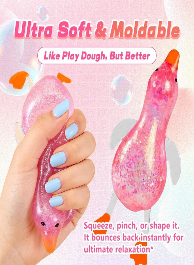 OJJ 2026 New Cute Duck Squishy Sugar Stress Ball,Soft Duck Stress Relief Sugar Ball Toys and Moldable Slow Rise Relaxing Sensory Fidget Stress for Anxiety Relief(Pink) - Image 2