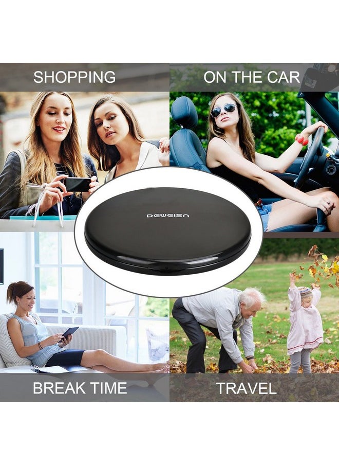 DeWEISN - Magnifying Compact Cosmetic Mirror Elegant Pocket Handheld Makeup Mirror With Powerful 10X Magnification And 1X True View Mirror For Travel Or Your Purse - Image 1