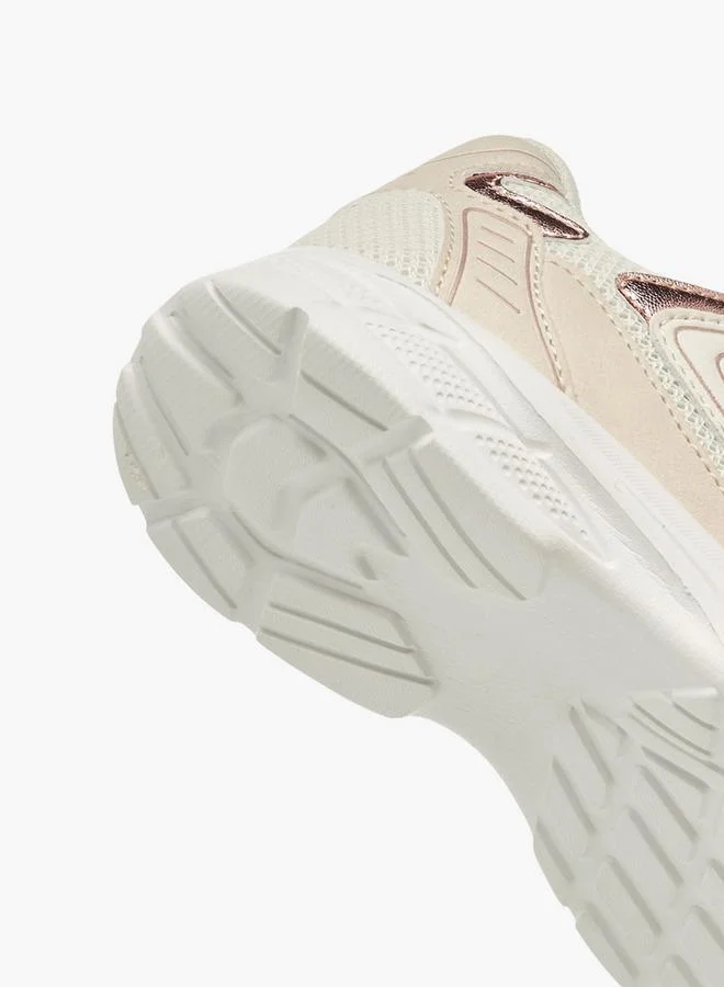 Lee Cooper Beige Girls Hook & Loop School Sneakers for Women | Best Price UAE