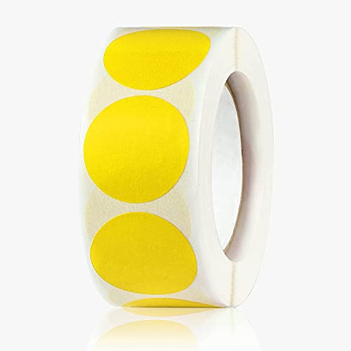 True-Ally 3000 Piece Yellow Color 1 Inch Round Dot Sticker Self Adhesive Labels Writable Surface for Inventory Organize, File Classification, Calendar Planner (Bright Yellow) - Image 1