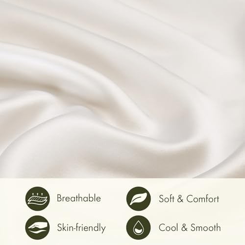 LILYSILK 19mm Silk Pillowcase for Hair and Skin with Cotton Underside Standard/Queen 20x30 Inch Ivory 1pc - Image 5