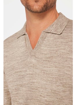 Men's Slim Fit Slim Cut Polo V Neck Beige Knitwear Sweater - pzsku/Z5DD147722D3FE08A68FBZ/45/_/1728060064/34714d86-9b8e-4668-92e7-8c953bd0dc23