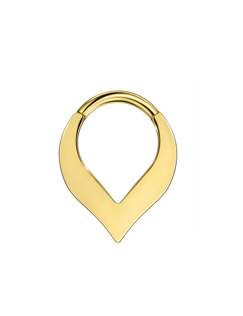 FANSING 18k Gold-plated Teardrop Septum Rings for Women 16g Septum Jewelry 16 Gauge Septum Clicker Surgical Steel Septum Piercing Rings 8mm Septum Hoop - Image 1