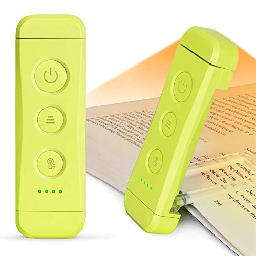 Glocusent USB Rechargeable Book Light for Reading in Bed, Portable Clip-on LED Reading Light, 3 Amber Colors & 5 Brightness Dimmable, Compact & Long Lasting, Perfect for Book Lovers, Kids - Image 1