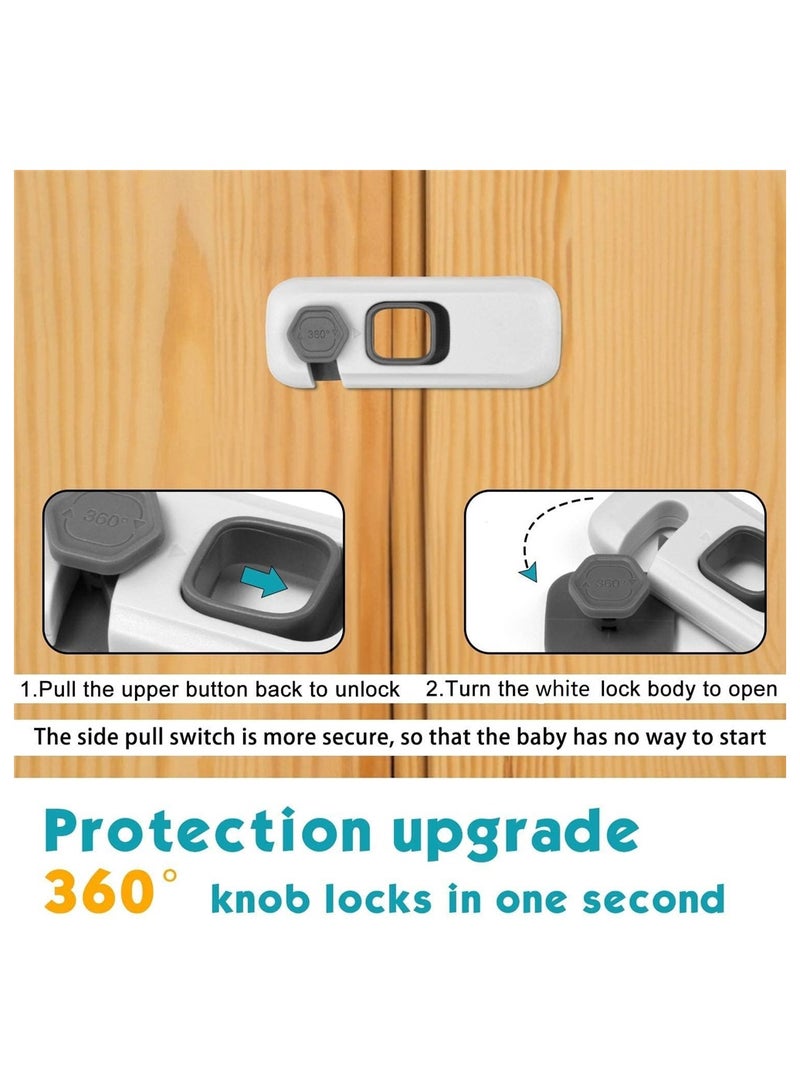 Child Safety Strap Locks - 2 Pack Baby Proof Latches for Cabinets, Drawers, Fridge  Closet Doors, No Drilling Required Safety Set - Image 4