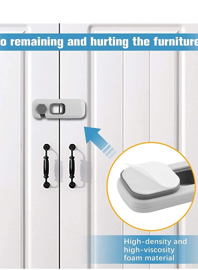 Child Safety Strap Locks - 2 Pack Baby Proof Latches for Cabinets, Drawers, Fridge  Closet Doors, No Drilling Required Safety Set - Image 5