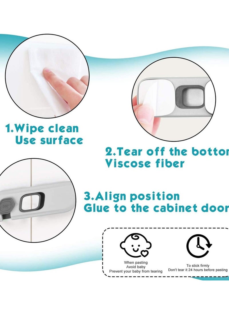 Child Safety Strap Locks - 2 Pack Baby Proof Latches for Cabinets, Drawers, Fridge  Closet Doors, No Drilling Required Safety Set - Image 3
