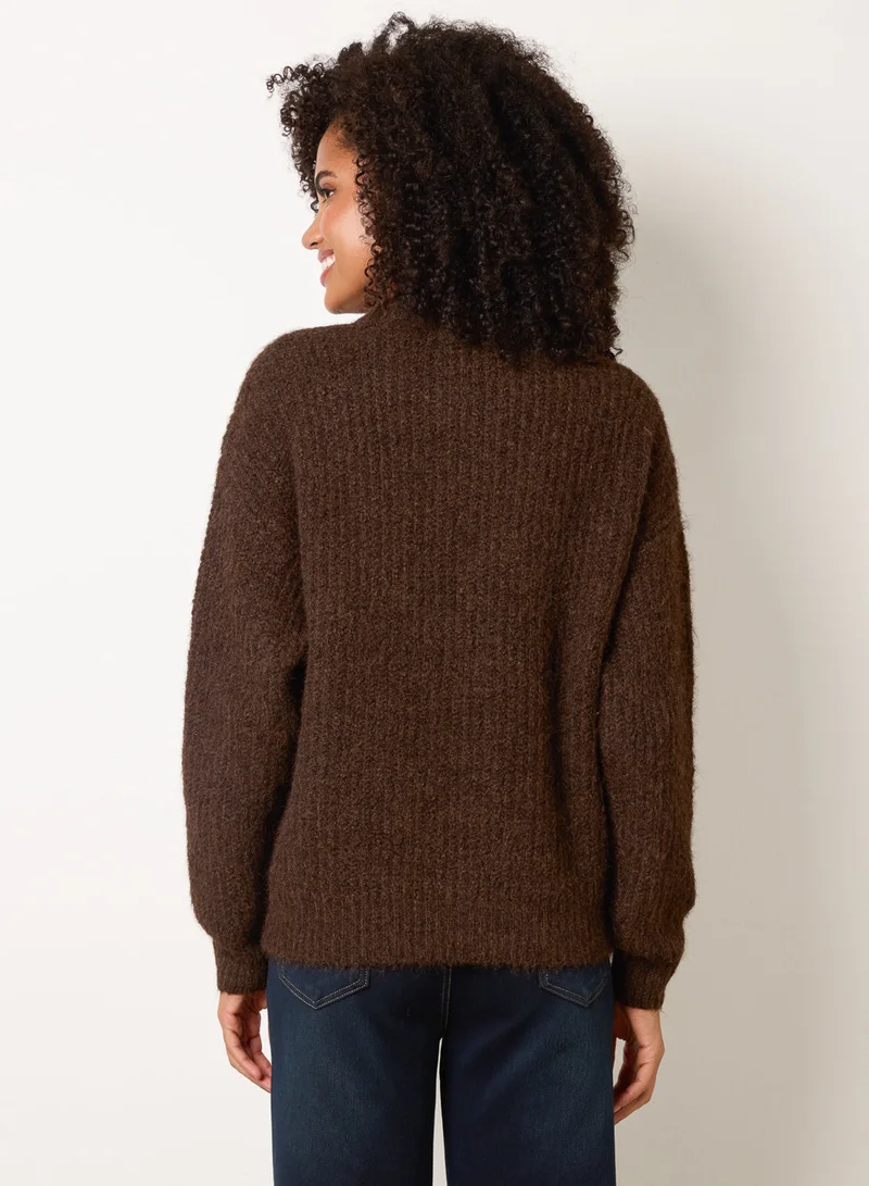 بلو فانيلا Pussybow Detail Knitted Cardigan