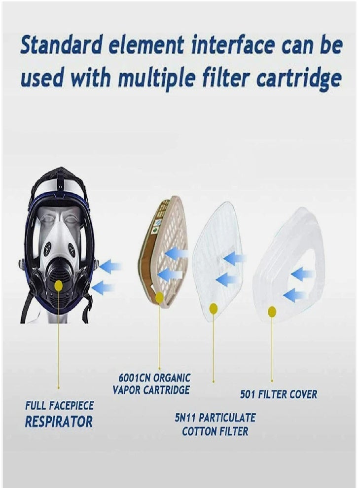 27 in 1 Silicone Full Facepiece Respirator with Filter, Reusable Mask for Gas, Paint, Chemical, Woodworking, Dust Protection - Image 2