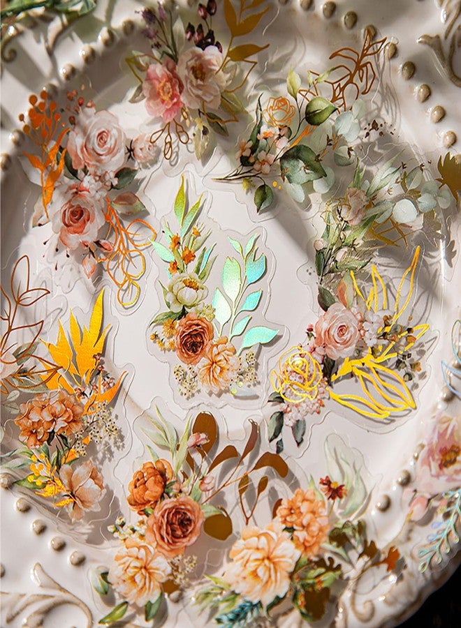 MAXLEAF 240 Pieces Gold Foil Botanical Stickers, Maxleaf Holographic Transparent Waterproof Flower Eucalyptus Scrapbooking Sticker, Floral Decals for Journaling Planner Card Making DIY Crafts - Image 2