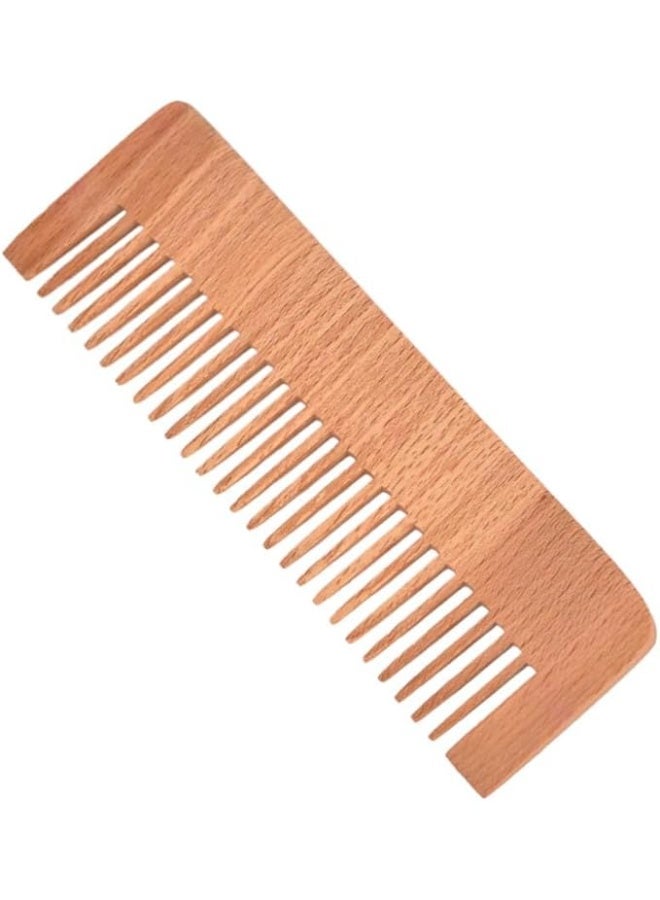 مشط خشبي طبيعي مضاد للكهرباء الساكنة بأسنان ناعمة للعناية اليومية بالشعر - Image 1