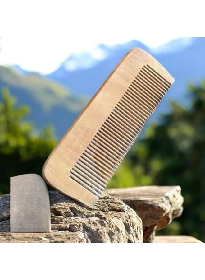 مشط خشبي طبيعي مضاد للكهرباء الساكنة بأسنان ناعمة للعناية اليومية بالشعر - Image 4