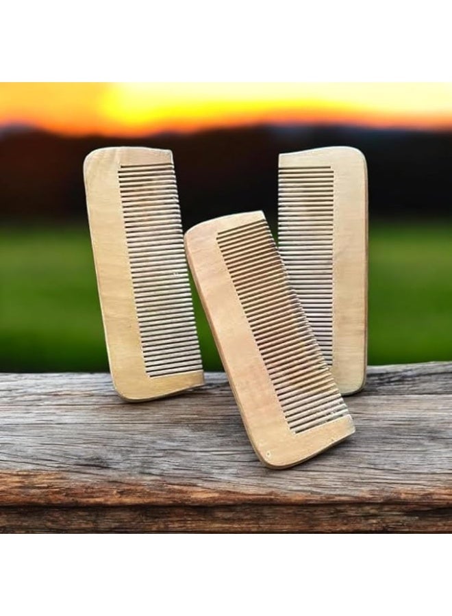 مشط خشبي طبيعي مضاد للكهرباء الساكنة بأسنان ناعمة للعناية اليومية بالشعر - Image 2