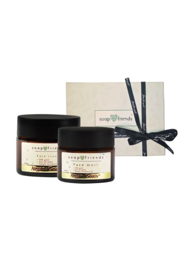 Soap&Friends Argan & Goat Milk Face Cream & Face Mask Gift Set, set of 2  - Image 1