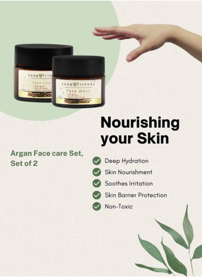 Soap&Friends Argan & Goat Milk Face Cream & Face Mask Gift Set, set of 2  - Image 4