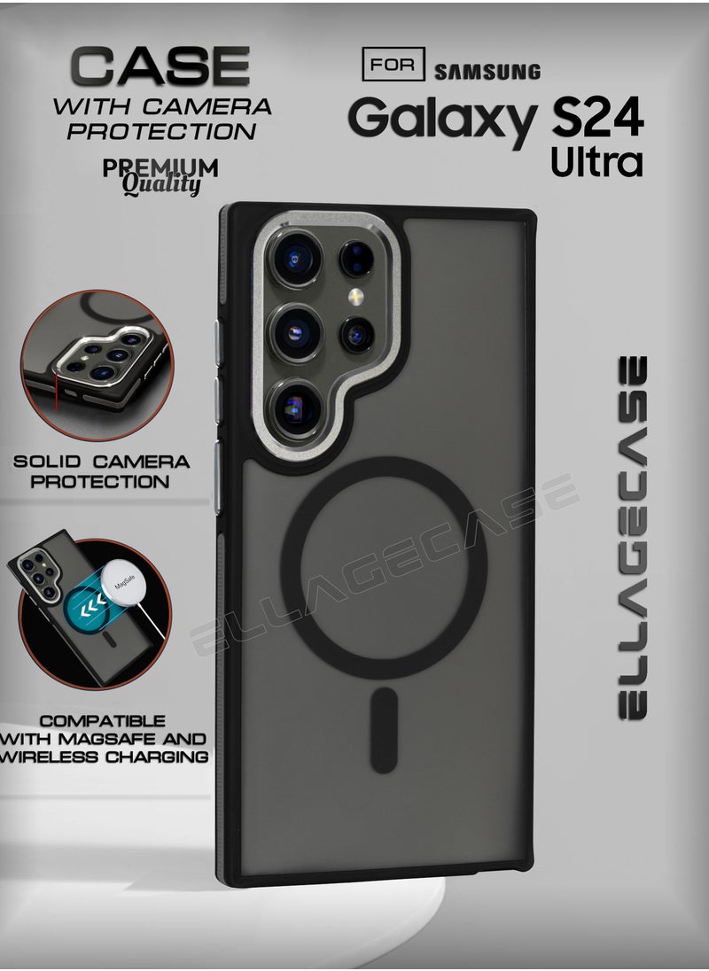 ELLAGECASE - Stylish Case for  Samsung Galaxy S24 Ultra, Solid Camera Protection, Shockproof, Enhanced Protection, Compatible with Magsafe and Wireless Charging - Image 1