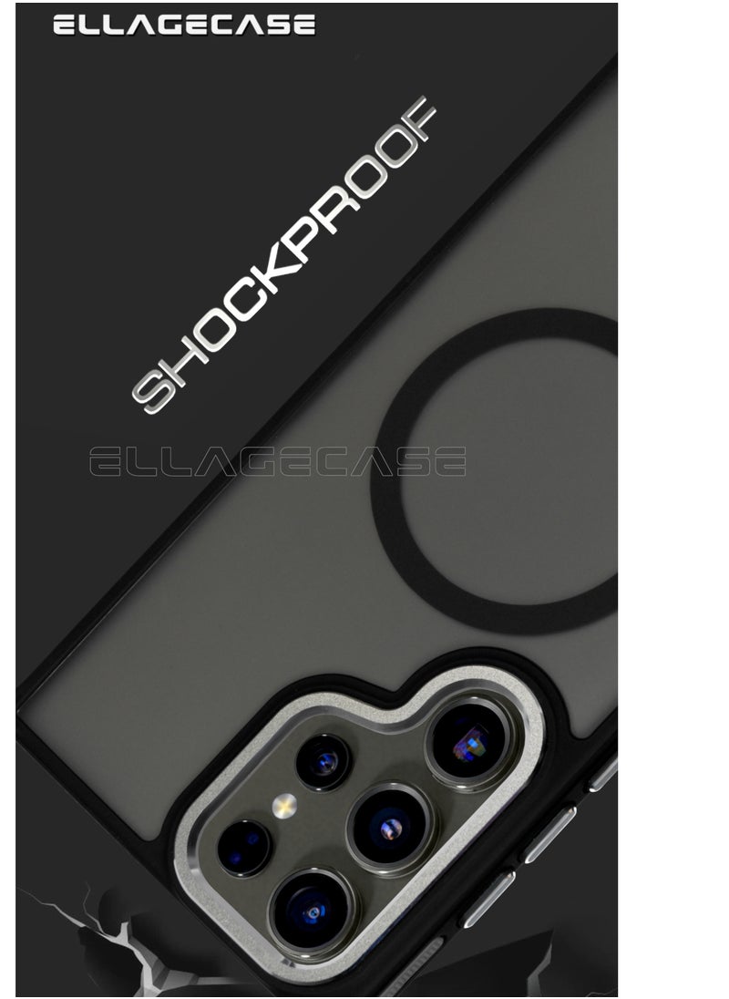 ELLAGECASE - Stylish Case for  Samsung Galaxy S24 Ultra, Solid Camera Protection, Shockproof, Enhanced Protection, Compatible with Magsafe and Wireless Charging - Image 1