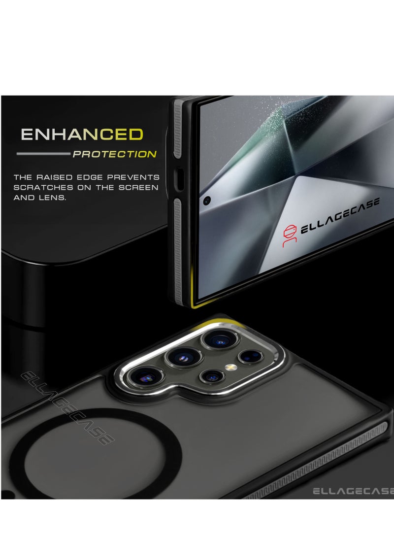 ELLAGECASE - Stylish Case for  Samsung Galaxy S24 Ultra, Solid Camera Protection, Shockproof, Enhanced Protection, Compatible with Magsafe and Wireless Charging - Image 1