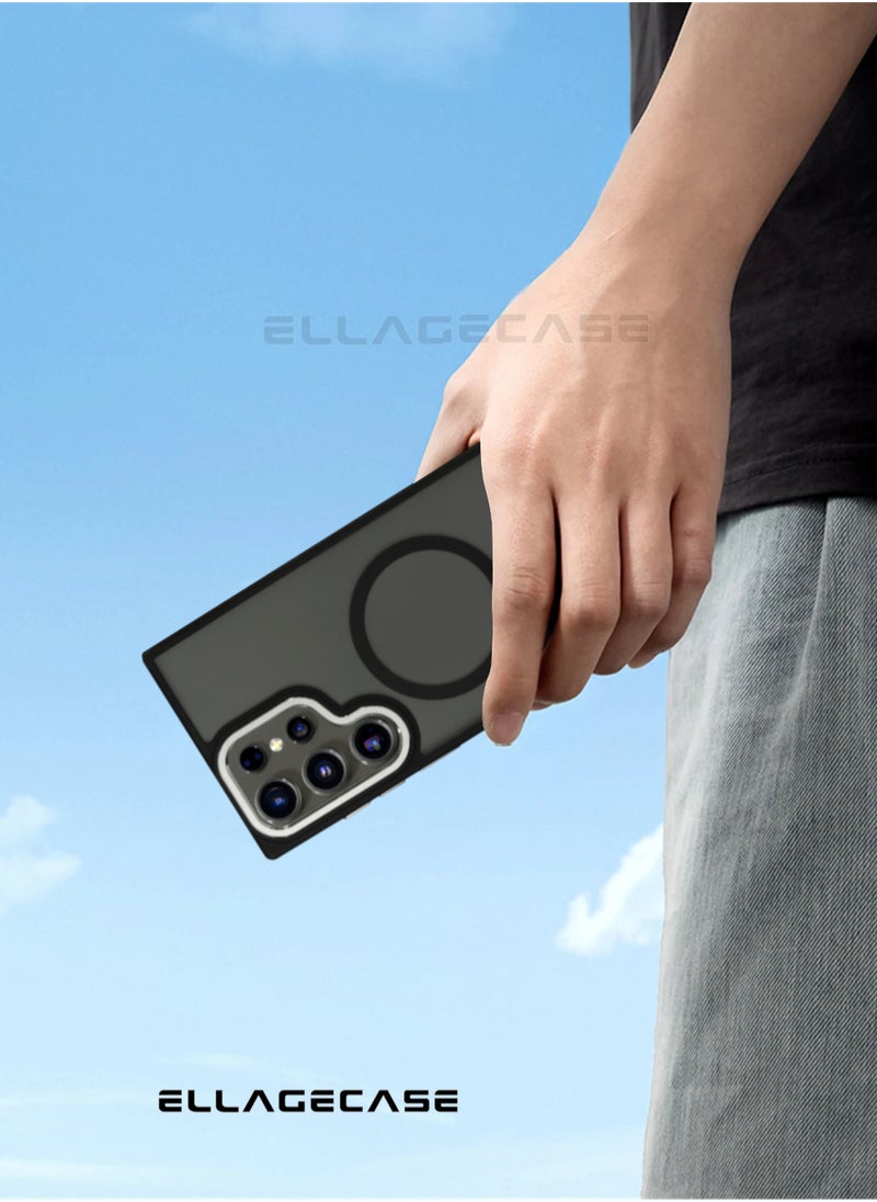 ELLAGECASE - Stylish Case for  Samsung Galaxy S24 Ultra, Solid Camera Protection, Shockproof, Enhanced Protection, Compatible with Magsafe and Wireless Charging - Image 1