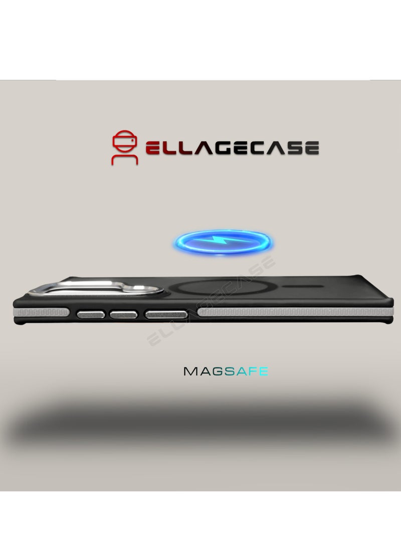 ELLAGECASE - Stylish Case for  Samsung Galaxy S24 Ultra, Solid Camera Protection, Shockproof, Enhanced Protection, Compatible with Magsafe and Wireless Charging - Image 1