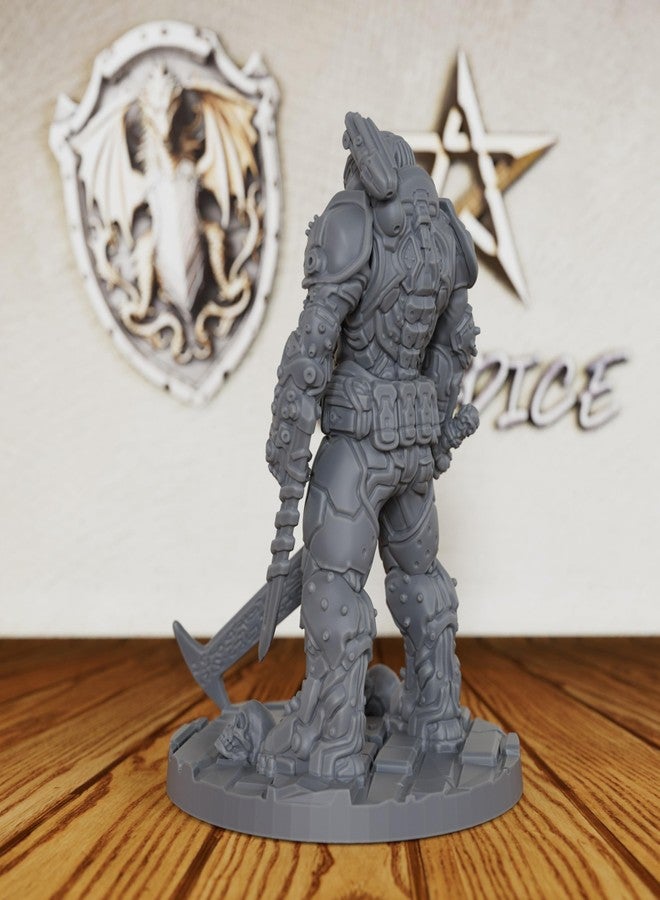 AUSPDICE 32mm Scale Sci-Fi Unpainted Miniatures Tactical Power Armor Soldier Heroic Human Miniatures for Tabletop RPG Gaming Combat Figure RPG Accessory Doom Eternal (AS324) - Image 5