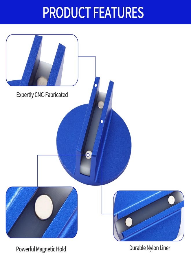 A.I.FORCE Universal Aluminum Grooved Pinch Weld Jack Pad - Magnetic Jack Puck & Large Slotted Frame Rail Protector for Cars, SUVs, Trucks & Pickups - Heavy-Duty Floor Jack Adapter, Blue - Image 2