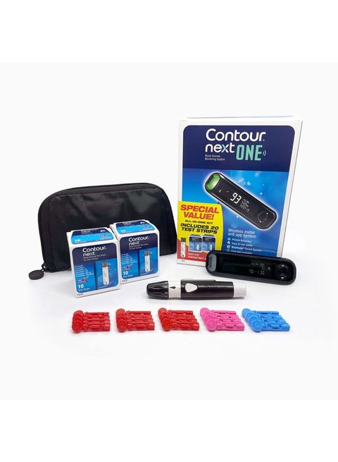 CONTOUR NEXT ONE Blood Glucose Monitoring System All-in-One Kit for Diabetes