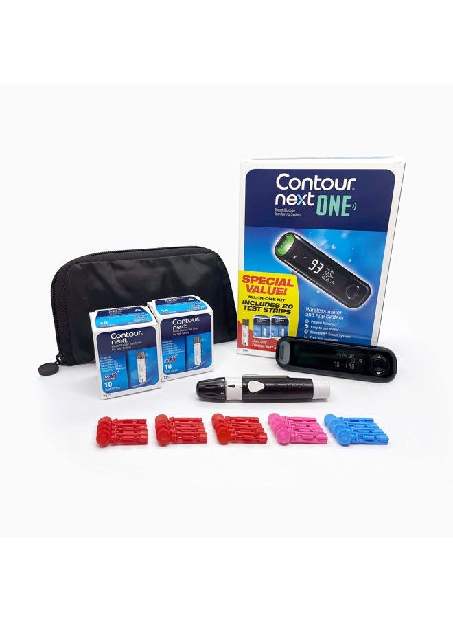 Ascensia CONTOUR NEXT ONE Blood Glucose Monitoring System All-in-One Kit for Diabetes  - Image 1