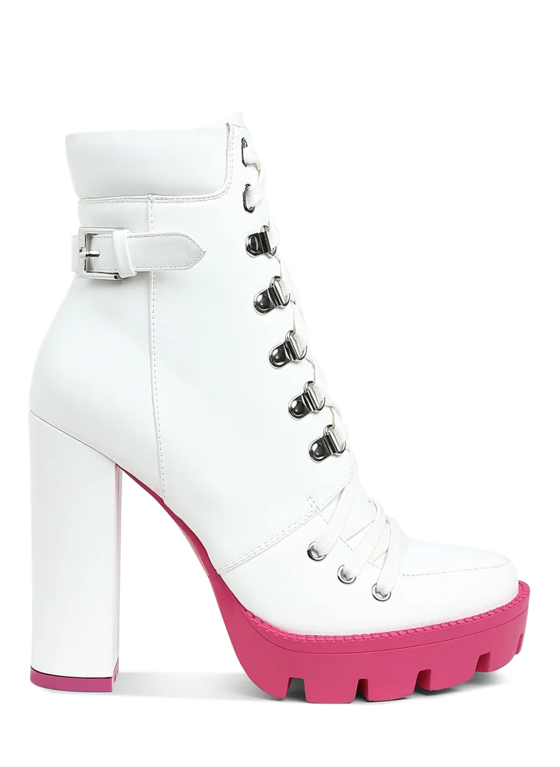 London Rag Cushion Collared Biker Boot in White