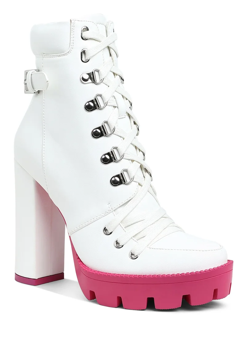 London Rag Cushion Collared Biker Boot in White