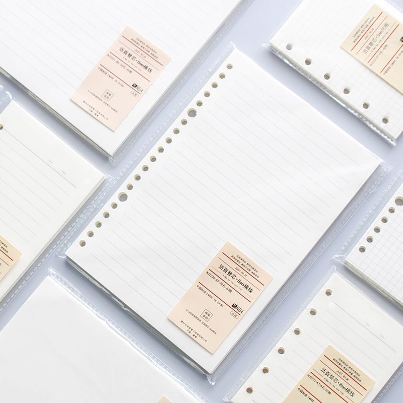 Generic A7 A6 A5 B5 Refillable Notebook Paper Insert A5-6 Hole English 