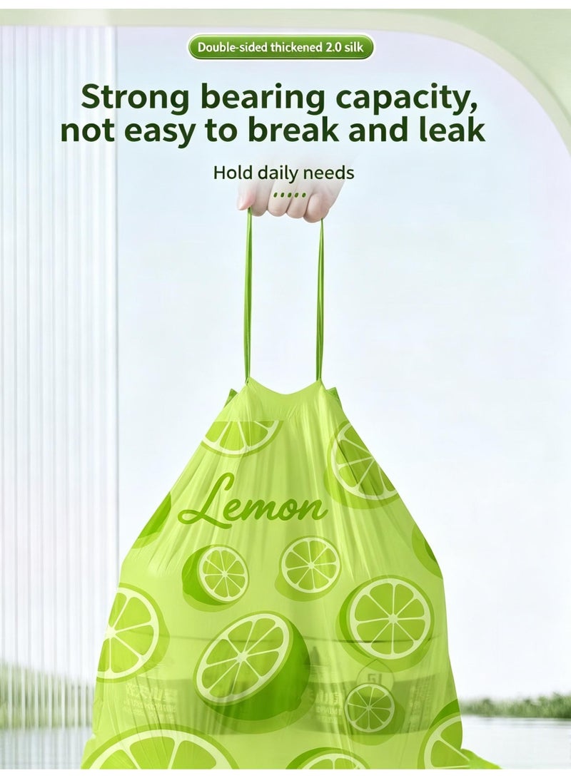 Nurava 100 Counts Lime Scent Trash Bags(8 Gallons), Drawstring Medium Garbage Bags, Leak-Proof, Tear-Resistant & Fragrant Trash Can Liners, Extra Thick Trash Bags for Home/Office, Wide Handles for Easy Carry Fits 9-12L Waste Bins - Image 3