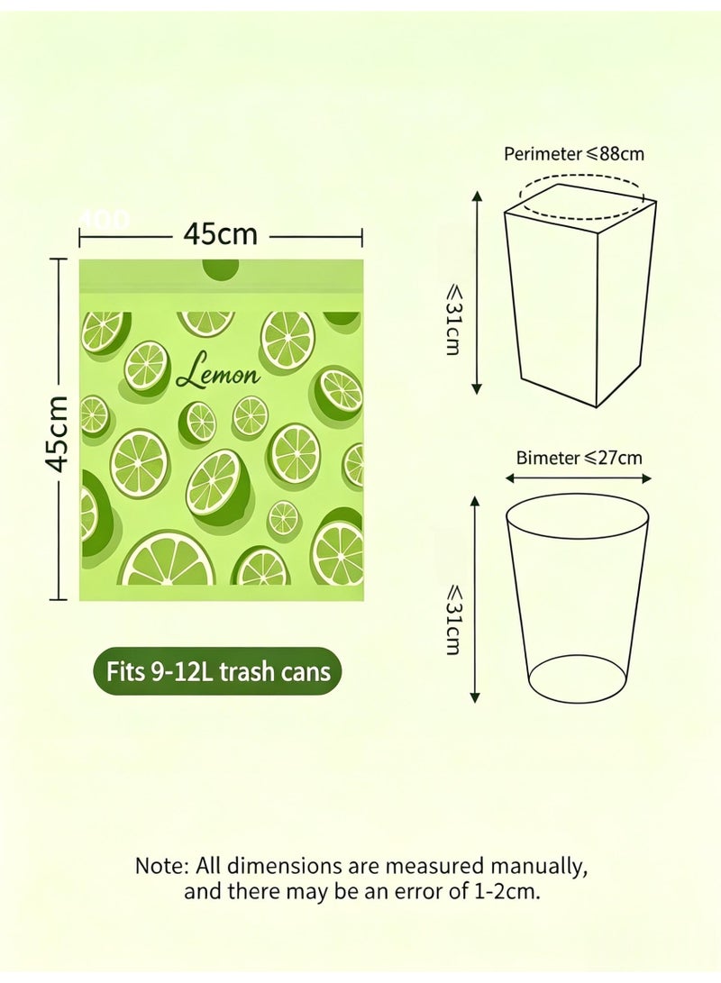 Nurava 100 Counts Lime Scent Trash Bags(8 Gallons), Drawstring Medium Garbage Bags, Leak-Proof, Tear-Resistant & Fragrant Trash Can Liners, Extra Thick Trash Bags for Home/Office, Wide Handles for Easy Carry Fits 9-12L Waste Bins - Image 2
