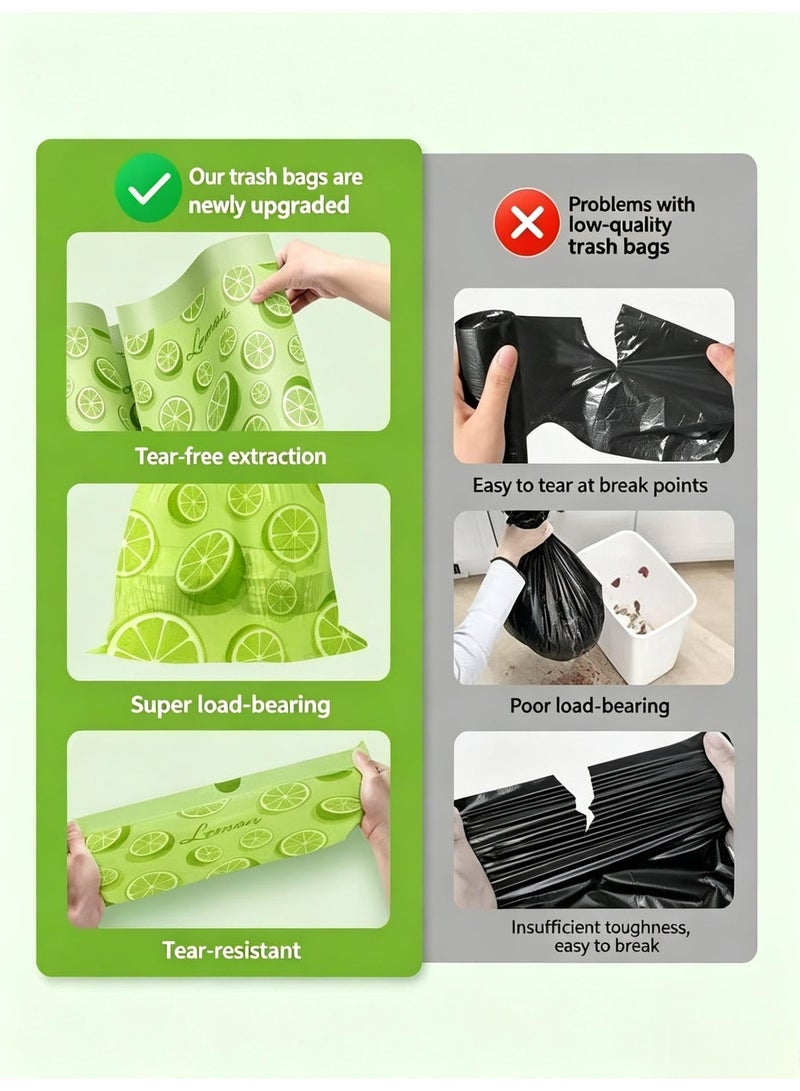 Nurava 100 Counts Lime Scent Trash Bags(8 Gallons), Drawstring Medium Garbage Bags, Leak-Proof, Tear-Resistant & Fragrant Trash Can Liners, Extra Thick Trash Bags for Home/Office, Wide Handles for Easy Carry Fits 9-12L Waste Bins - Image 5