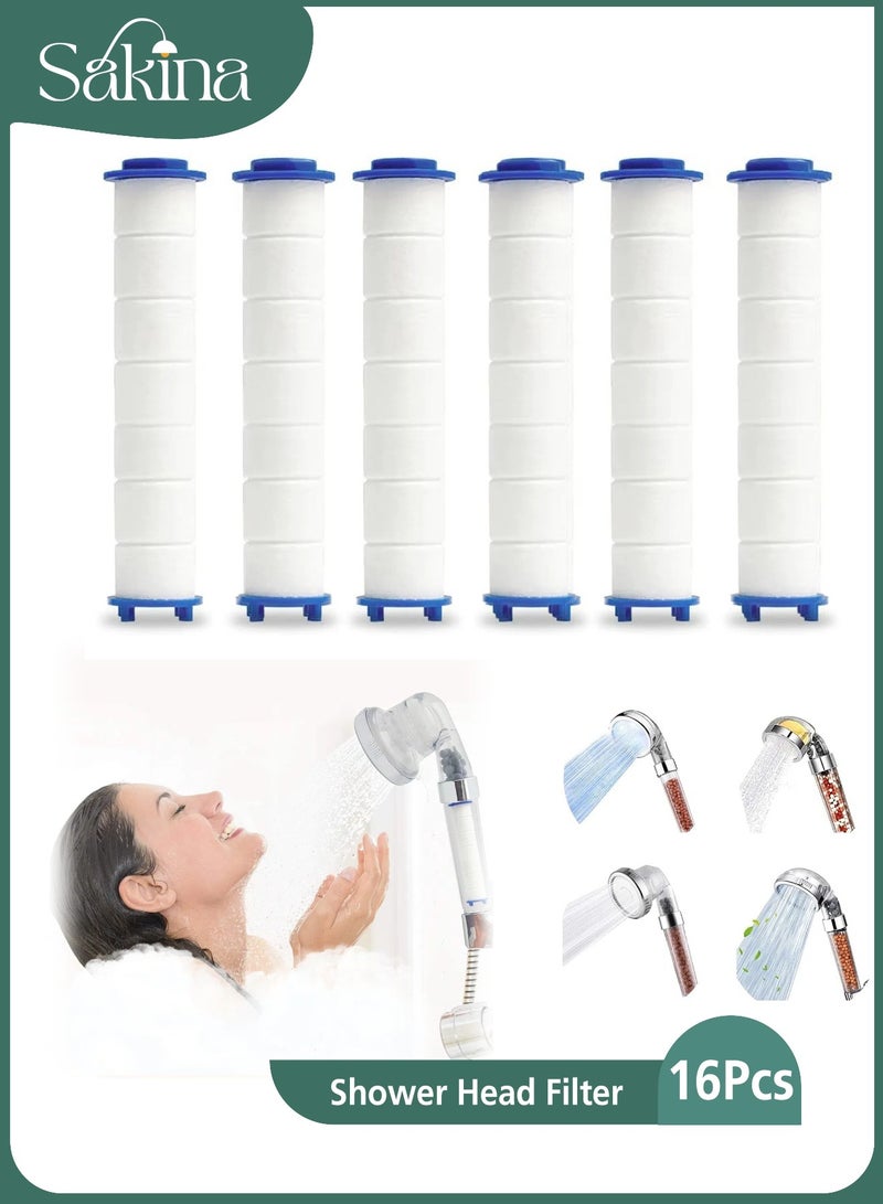 Sakina 16 Pcs Shower Filters, Hard Water Softener, Cotton Filter, PP-Cotton Filter Cartridge for Hard Water,Universal Replaceable Shower Head Water Purifier to Remove Chlorine, Fluoride - Image 1