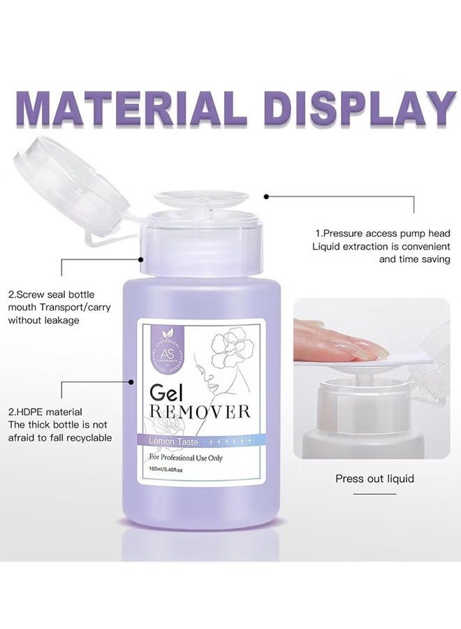 AS Gel Nail Polish Remover 160ml, Fast Nail Polish Gel Remover, Quickly Removes Nail Polish In 3-5 Minutes - Image 3