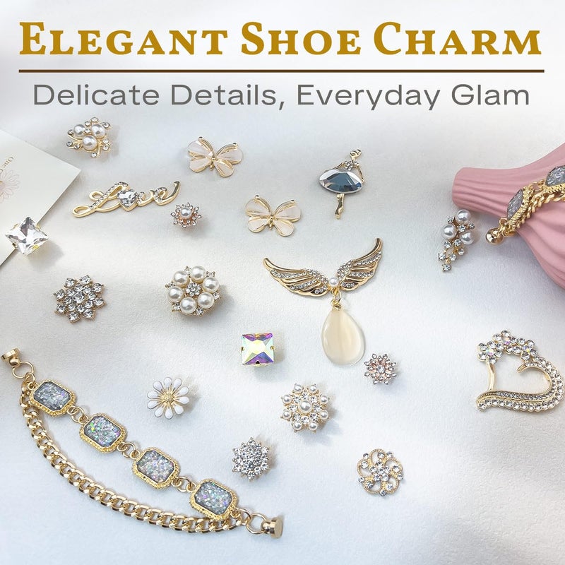 Acwenie Bling Metal Shoe Charms â€“ Cute Chain Decorations Accessories for Girls & Women Gifts - Image 3