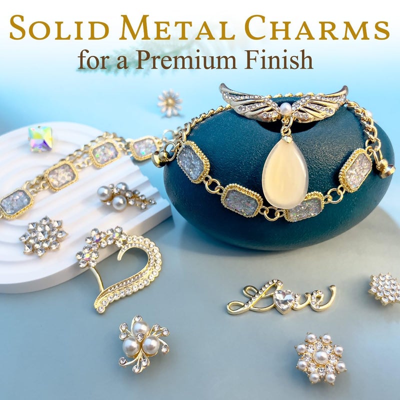 Acwenie Bling Metal Shoe Charms â€“ Cute Chain Decorations Accessories for Girls & Women Gifts - Image 2