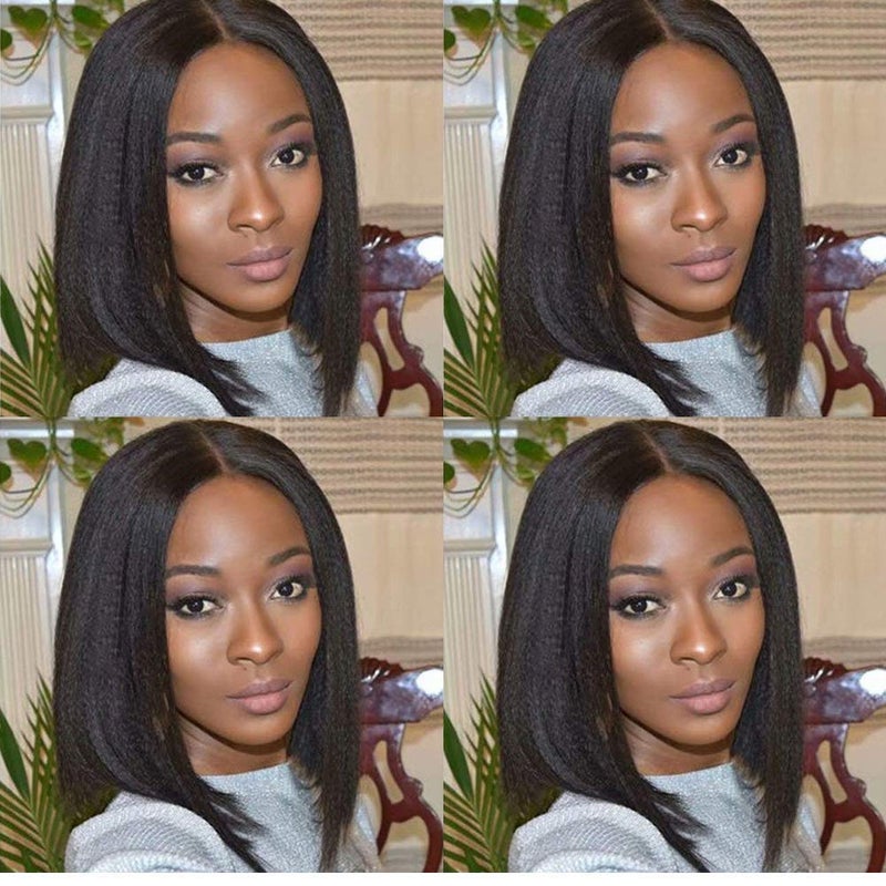 14 Light Yaki Straight Human Hair Clip In Hair Extensions for Black Women Brazilian Virgin Hair Coarse Yaki Clip Ins Thick Natural Italian Yaki Straight Clip On Hair Extension 7 Pcs 120gset