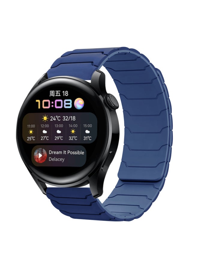 Generic - Applicable To For SamsungWatch567 Strap For HuaweiGt3/4/5 Huami Armor Warrior Silicone Magnetic Watch Strap-Color:Gray With Orange-Specifications:22MM - Image 1