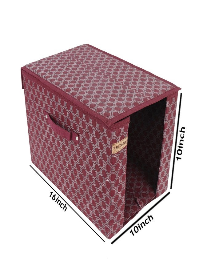 SHREY CREATION Foldable Shirt Organizer Non woven Wardrobe Clothe Storage Box With Lid and Handle for Shirt Tshirt, cloth (Mehroo Print, Pack Of 2) (Pack Of 3) - Image 5