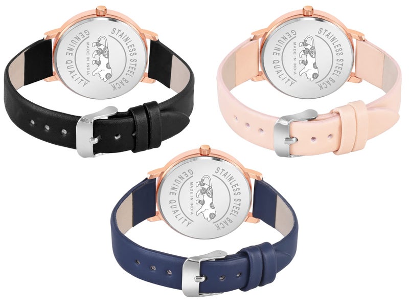 CLOUDWOOD Multicolor Analog Combo Watches for Girls and Women Pack of - 3 (MT391-92-95) - Image 3
