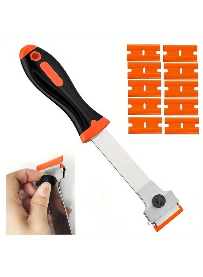 11 Piece Multi Function Stainless Steel Scraper with Long Non Slip Handle - Image 5