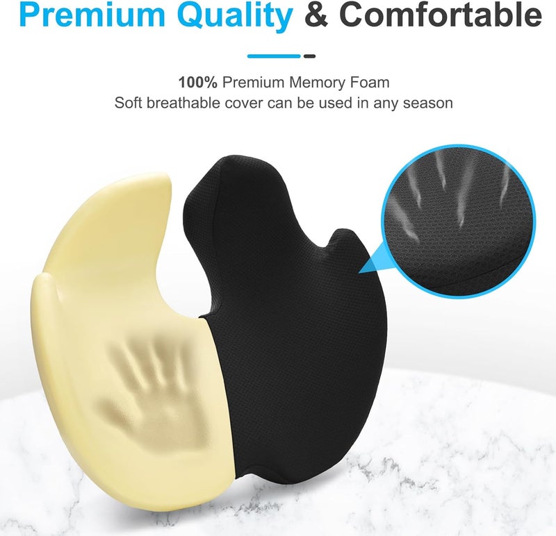Ajiteogy Ergonomic Memory Foam Seat Cushion for Office Chair - Orthopaedic Pressure Relief Pad for Hip & Coccyx - Image 5